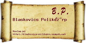 Blaskovics Polikárp névjegykártya